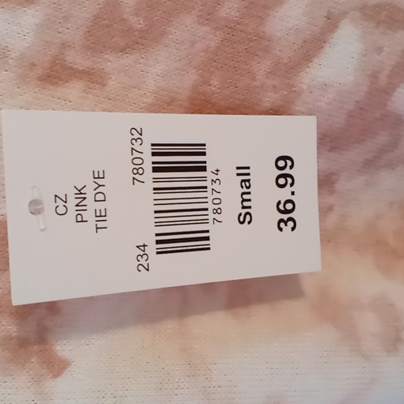 WALLPAPHER BNWT WOMEN'S PINK TIE TYE LONG SLEEVE SHIRT W CRISS CROSS BACK SZ S - Picture 12 of 13